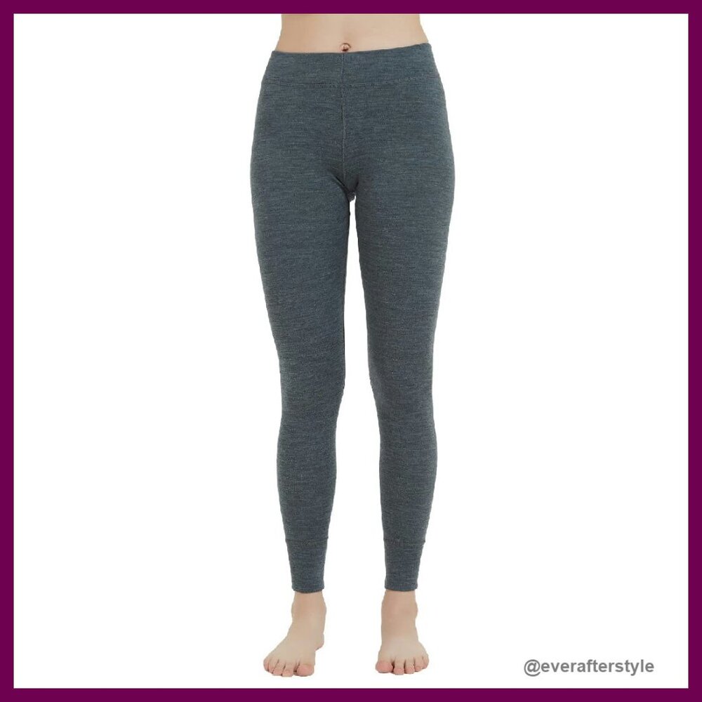 Merino Wool Base Layer Leggings Midweight Thermal Pants Activewear